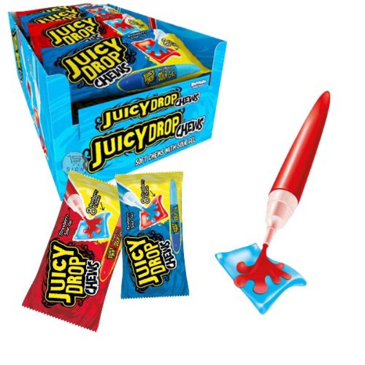 Gominolas Juicy Drop Pop Chews Láminas Ácidas Bazooka x16