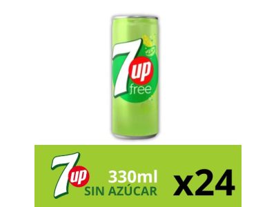 Latas de Seven Up Sin Azúcar x24