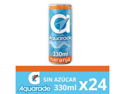 Latas de Aquarade Sabor Naranja Sin Azúcar x24