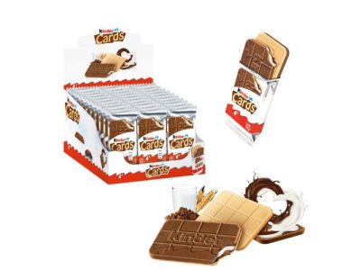 Tarjetas de Galletas Barquillo Rellenas de Crema Kinder Cards x30