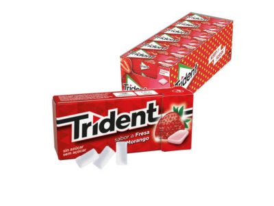 Chicles Trident Grageas Sabor Fresa Sin Azúcar x24