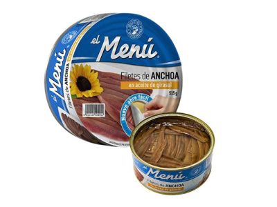 Anchoas Pandereta en Aceite de Girasol El Menú 515gr. 