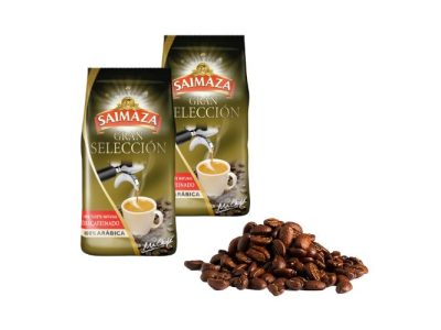 Cafe Saimaza Descafeinado Natural en Grano Gran Selección 500 gr x2