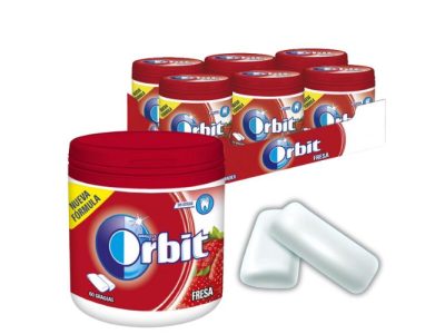 Botes de Chicles Grageas Fresa Orbit Sin Ázucar x6