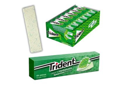 Chicles en Láminas Trident Hierbabuena Sin Azúcar x24