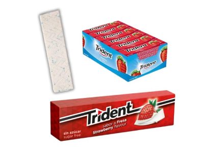 Chicles en Láminas Trident Fresa Sin Azúcar x24