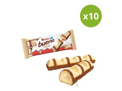 Barritas de Chocolate Blanco Kinder Bueno x10