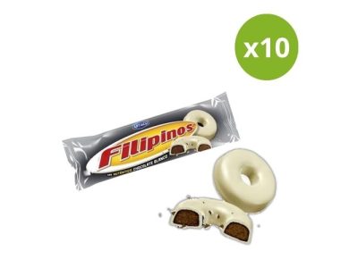 Aros Recubierto de Chocolate Filipinos Blancos x10 