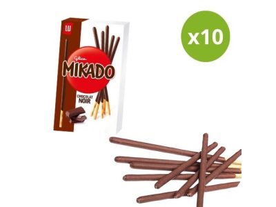 Palitos Mikado Recubiertos de Chocolate Negro x10