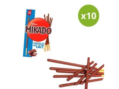 Palitos Mikado Recubiertos de Chocolate con Leche x10