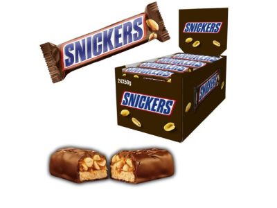 Barritas Snickers Rellenas de Crema de Cacahuete x24