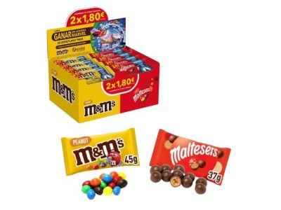 Lote de Chocolate Maltesers y Cacahuetes M&Ms x36