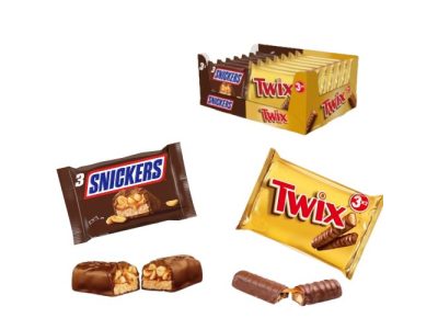 Caja Mixta de Barritas de Chocolate Snickers y Twix x14