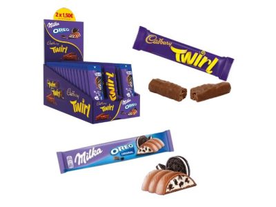 Lote de Barritas Milka Oreo Chocolate Twirl Cadbury x48