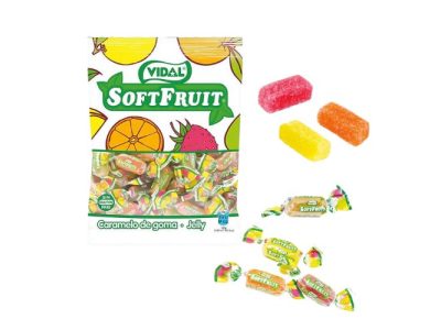 Caramelos Goma Recubiertos de Azúcar SoftFruit Golosinas Vidal 1 kg 