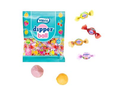 Dipper Ball Caramelos Blandos con Relleno Golosinas Vidal 900 gr