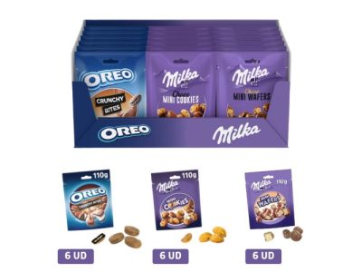 Lote de Milka Mini Wafers Cookies y Oreo Crunchy Bites x18