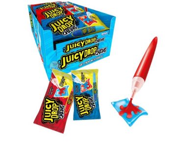 Gominolas Juicy Drop Pop Chews Láminas Ácidas Bazooka x16