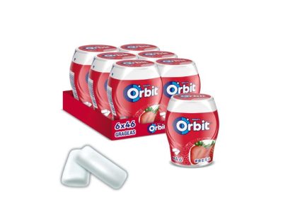 Chicles Orbit Bote Sabor Fresa Sin Azúcar x6