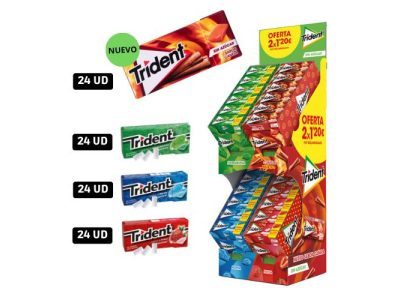 Expositor de Chicles Trident Fresh Sin Azúcar Grageas x96